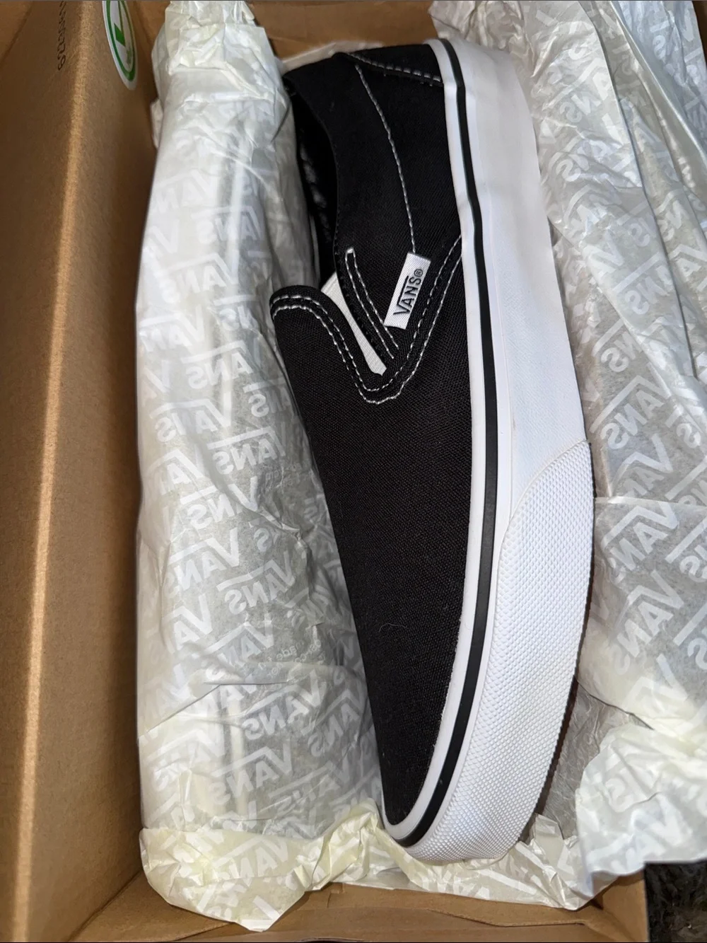 Vans Black & White Classic Slip-On Canvas Sneakers